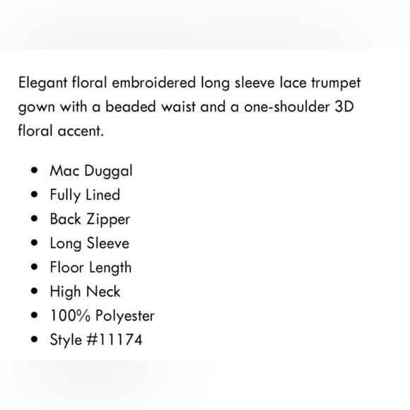 Nwt Mac Duggal Floral Embroidered Lace Trumpet Gown in Blush - Picture 16 of 16